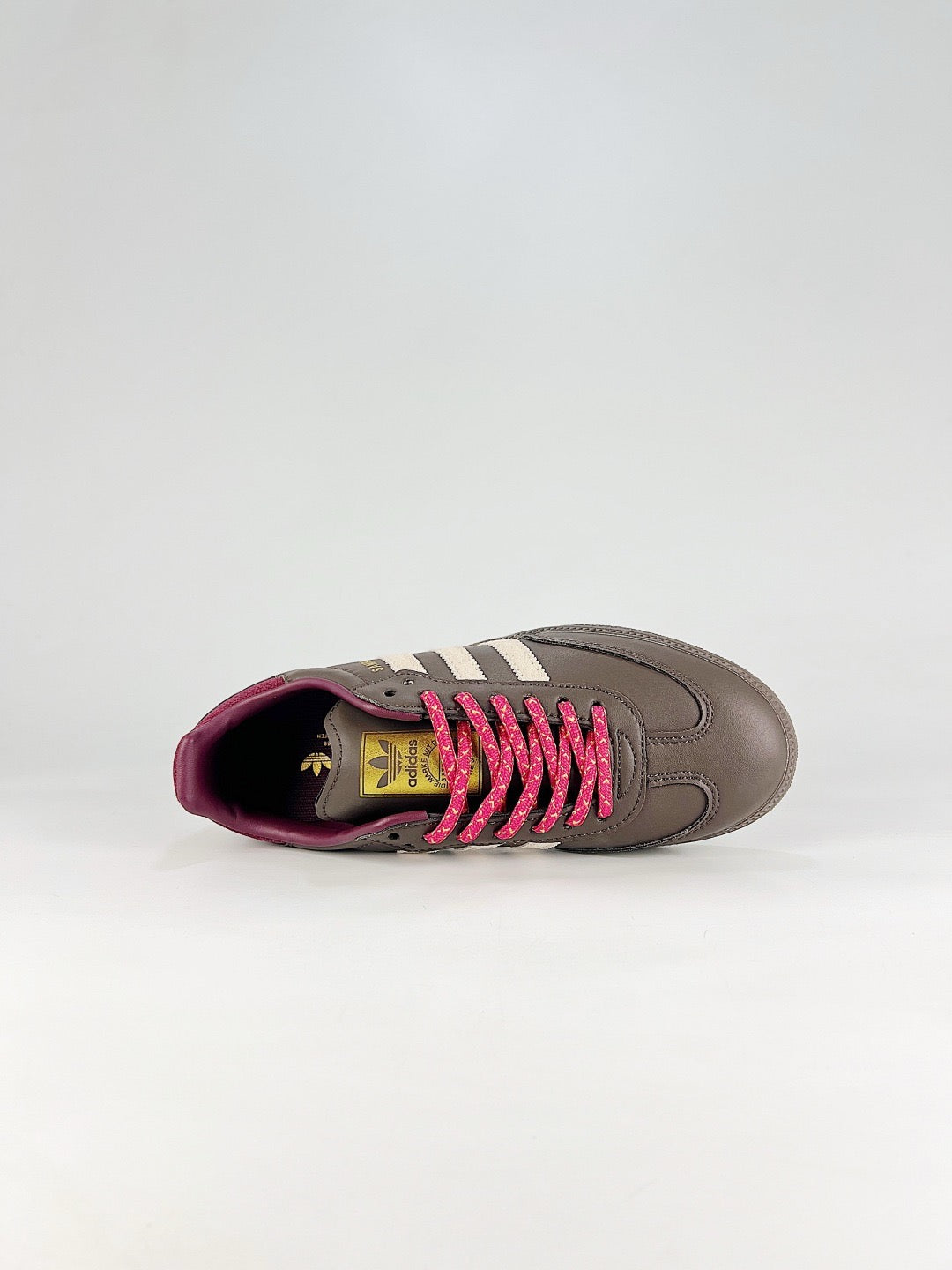 Adidas Samba Classic Leather Sneakers Vintage Streetwear Shoes Dark brown and burgundy color block