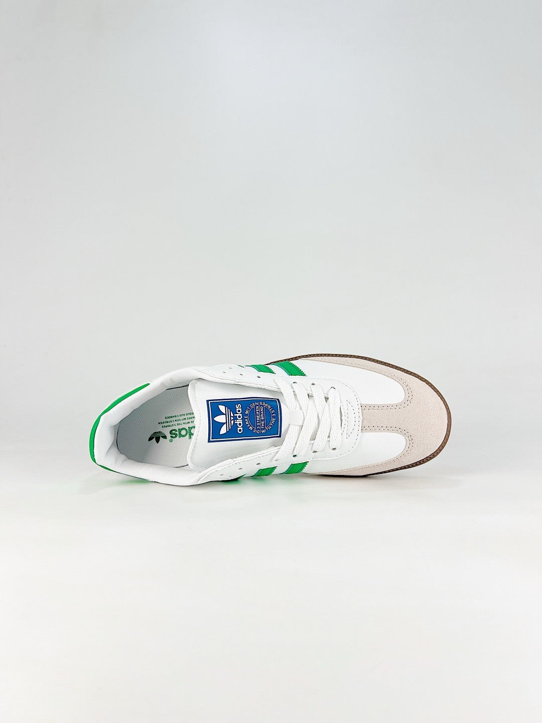 Adidas Samba Classic Leather Sneakers Vintage Streetwear Shoes White and green color block