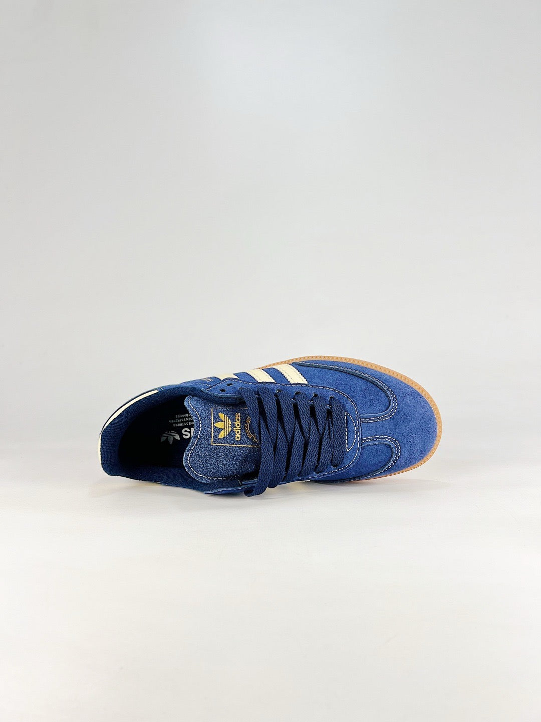 Adidas Samba Classic Leather Sneakers Vintage Streetwear Shoes Royal blue suede with off-white stripes