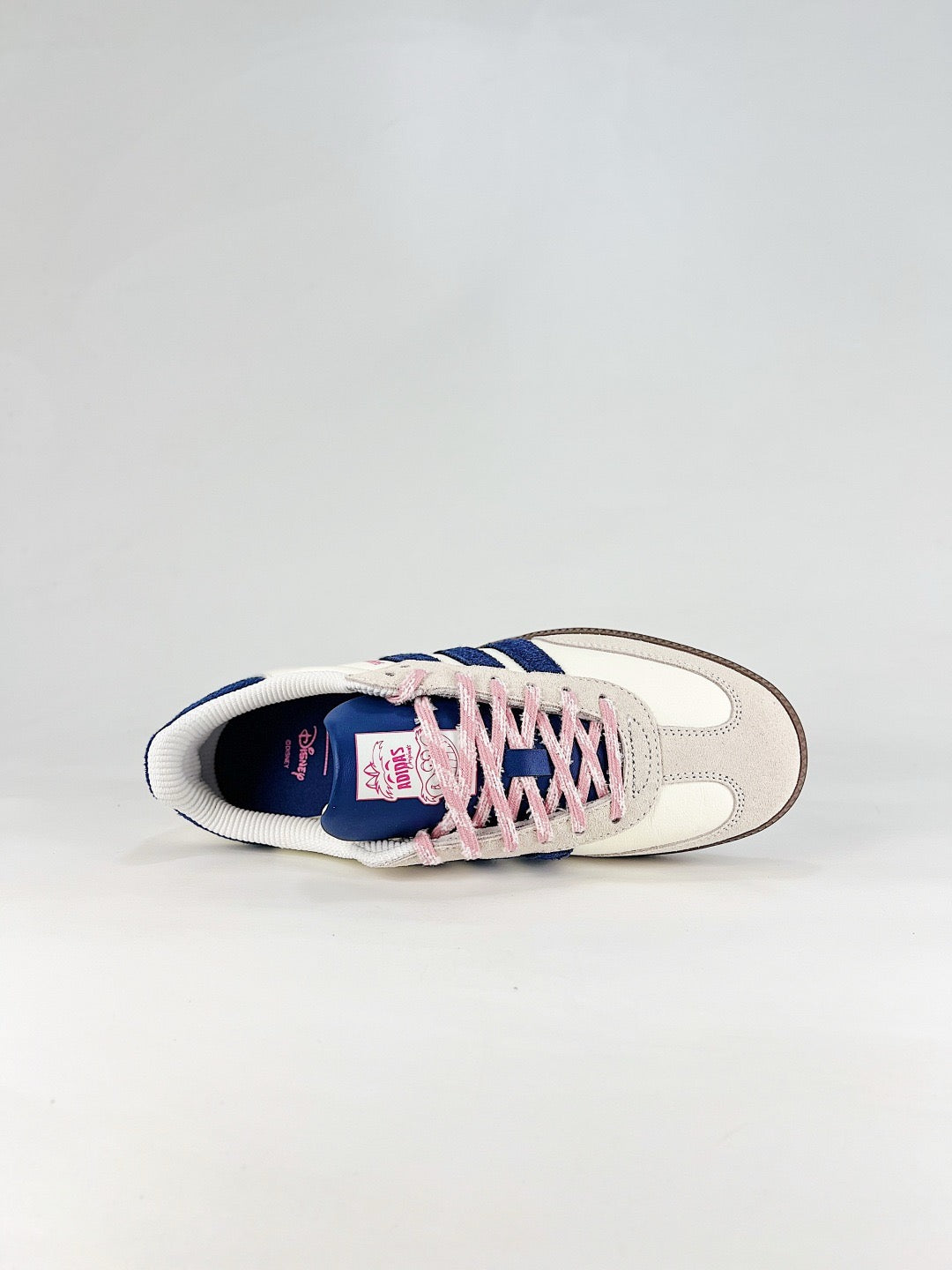 adidas Samba OG Smile Face Sneakers, Off White Navy Blue Unisex Casual Shoes