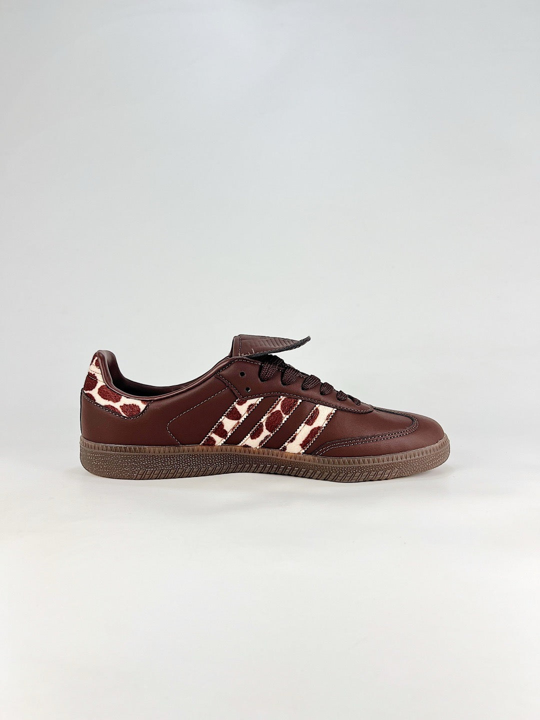 adidas Samba OG Brown Cow Print Sneakers, Unisex Retro Casual Shoes