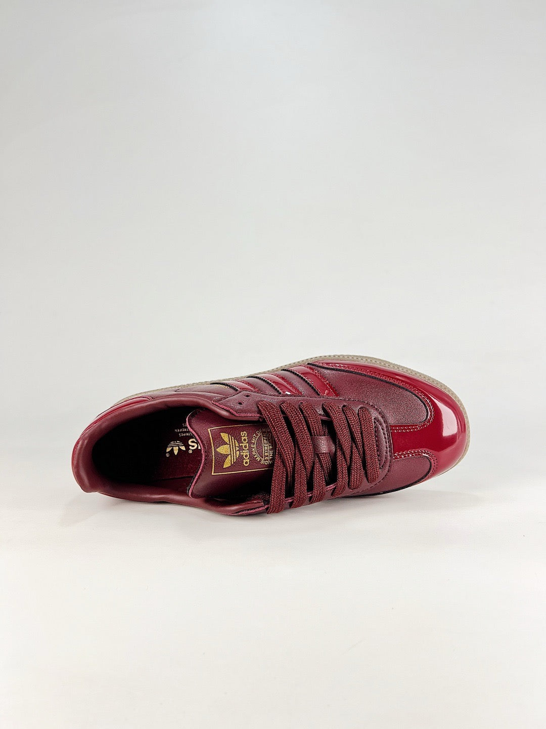 Adidas Samba Low Top Casual Sneakers Unisex Burgundy Patent Leather Gum