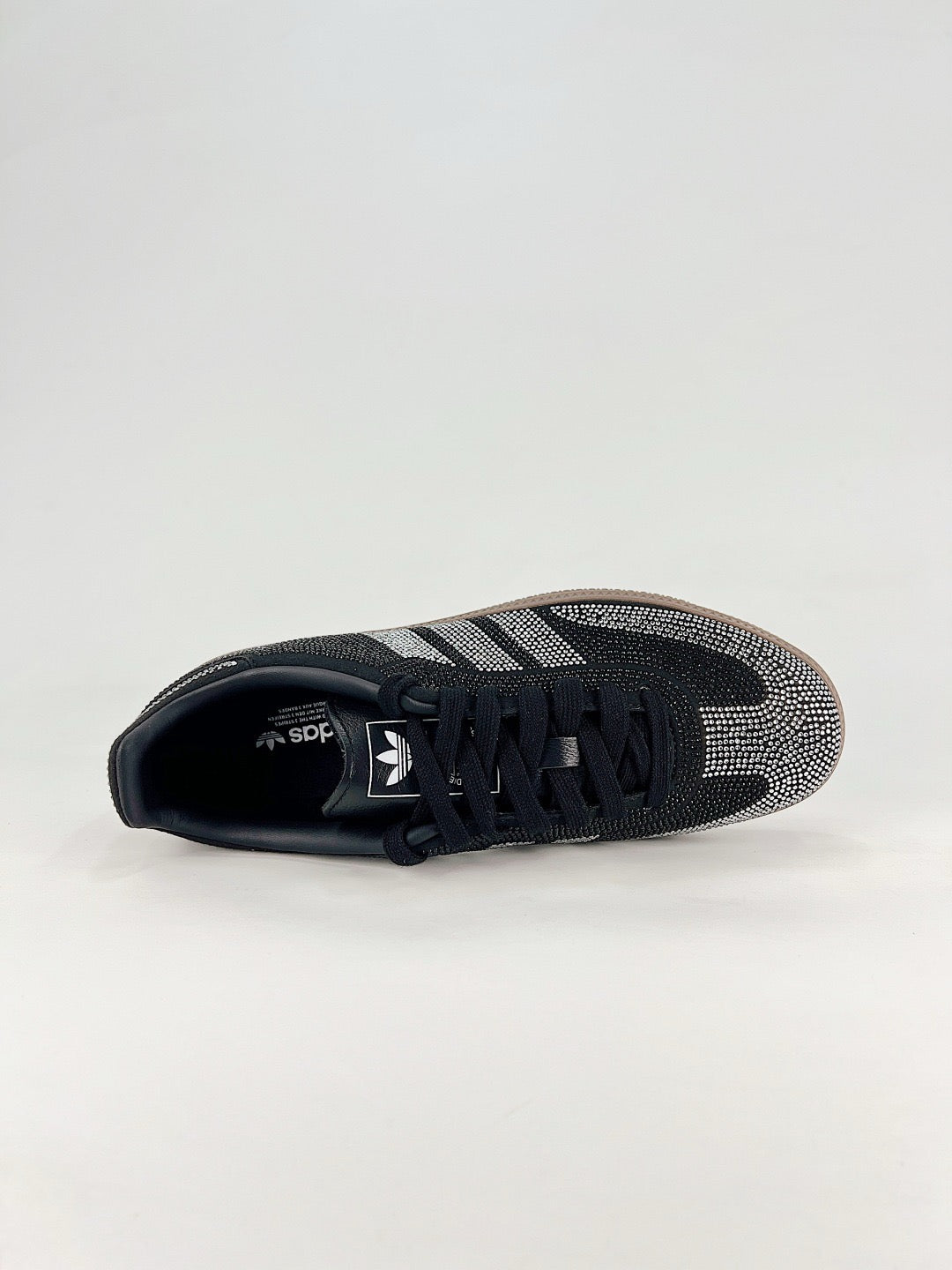 Adidas Samba Low Top Casual Sneakers Unisex Black Full Silver Rhinestone