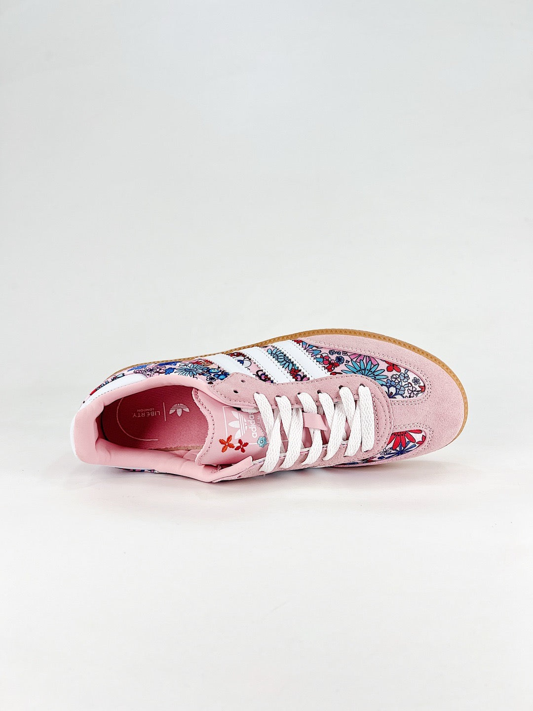 Adidas Samba Low Top Casual Sneakers Unisex Light Pink Floral Print Custom