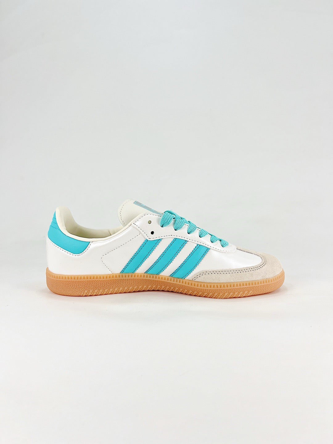 Adidas Samba Low Top Casual Sneakers Unisex Off White Turquoise Blue