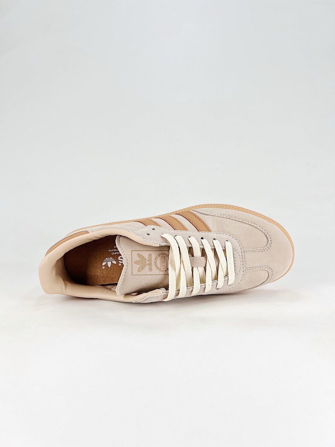 Adidas Samba Low Top Casual Sneakers Unisex Light Beige + Tan Caramel