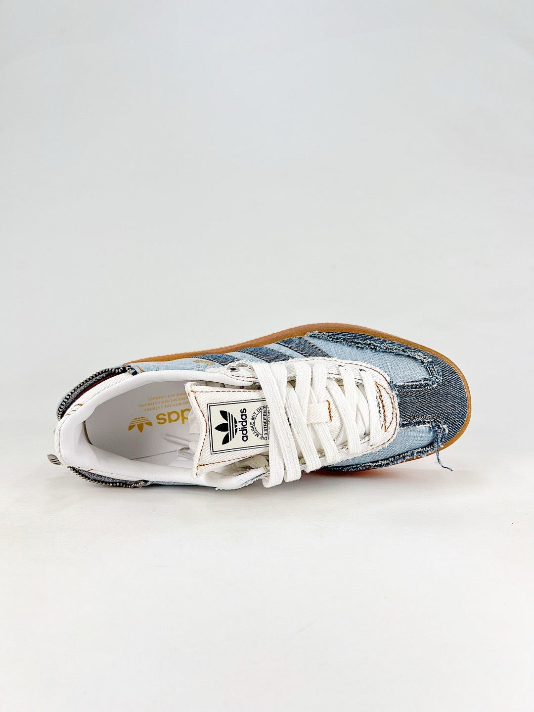 Adidas Samba Low Top Casual Sneakers Unisex Two-Tone Distressed Denim