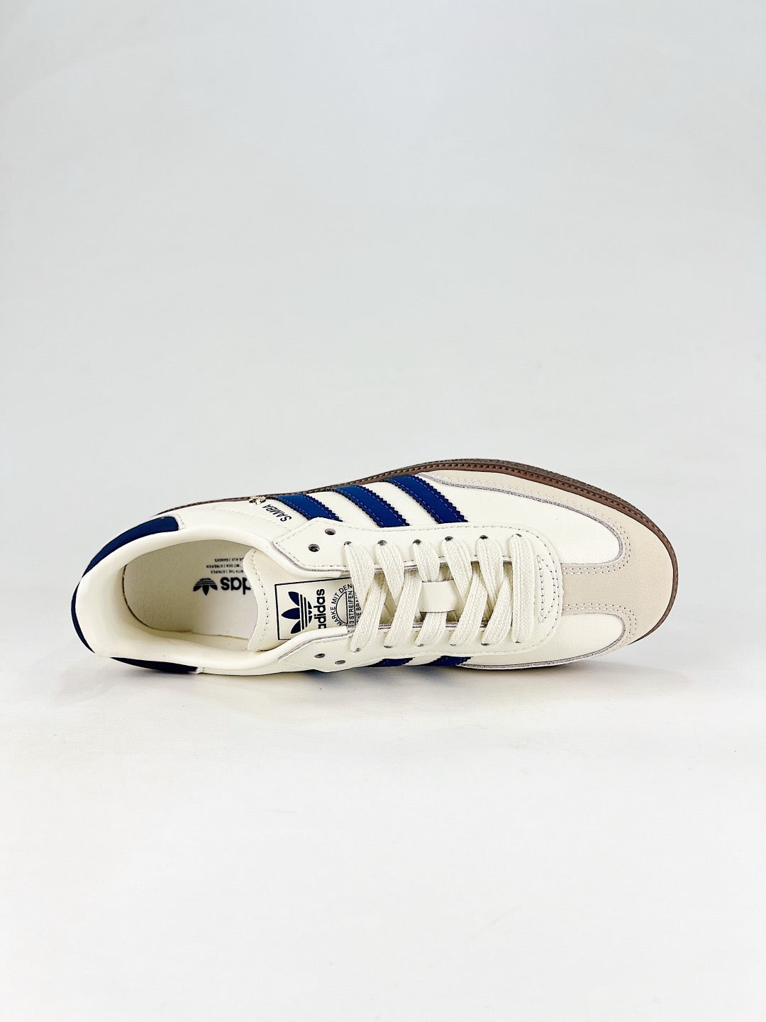 Adidas Samba Low Top Casual Sneakers Unisex Off White + Navy Blue