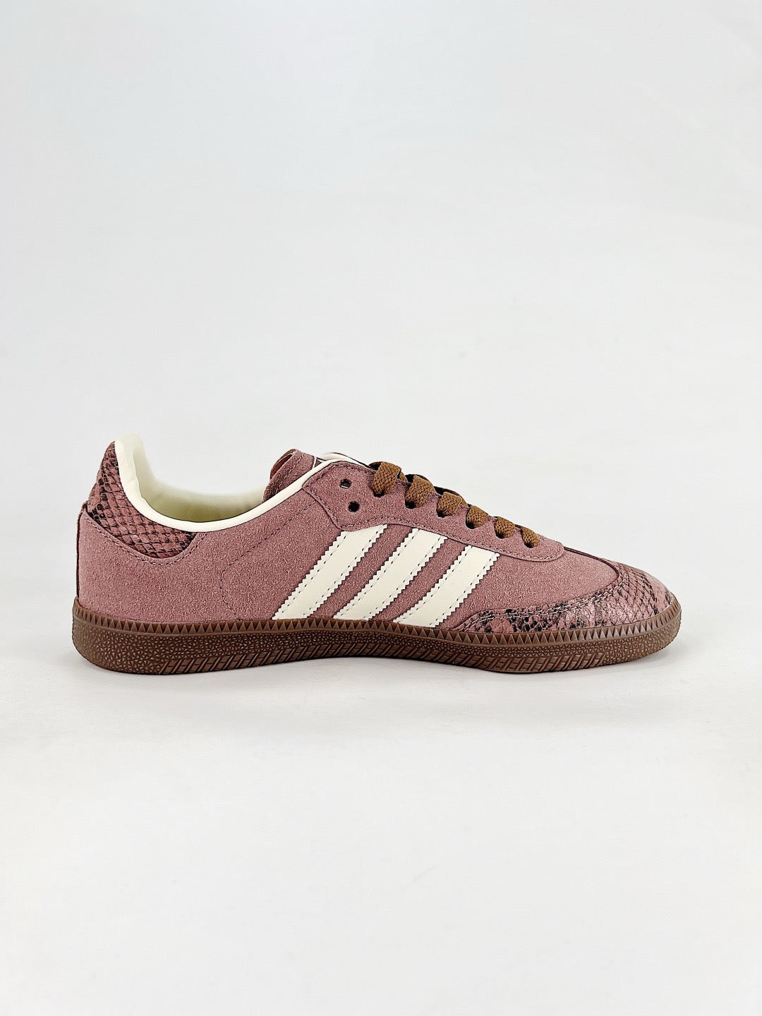 Adidas Samba Low Top Casual Sneakers Unisex Dusty Rose Suede + Snake Print