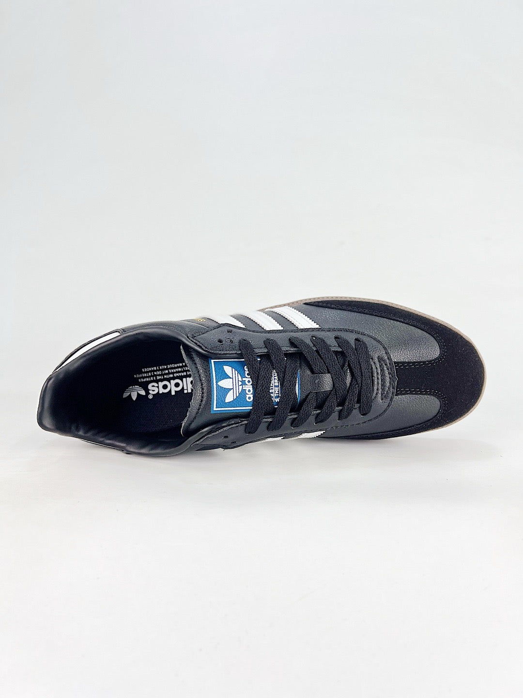 Adidas Samba Low Top Casual Sneakers Unisex Black Leather & Suede + White Stripes