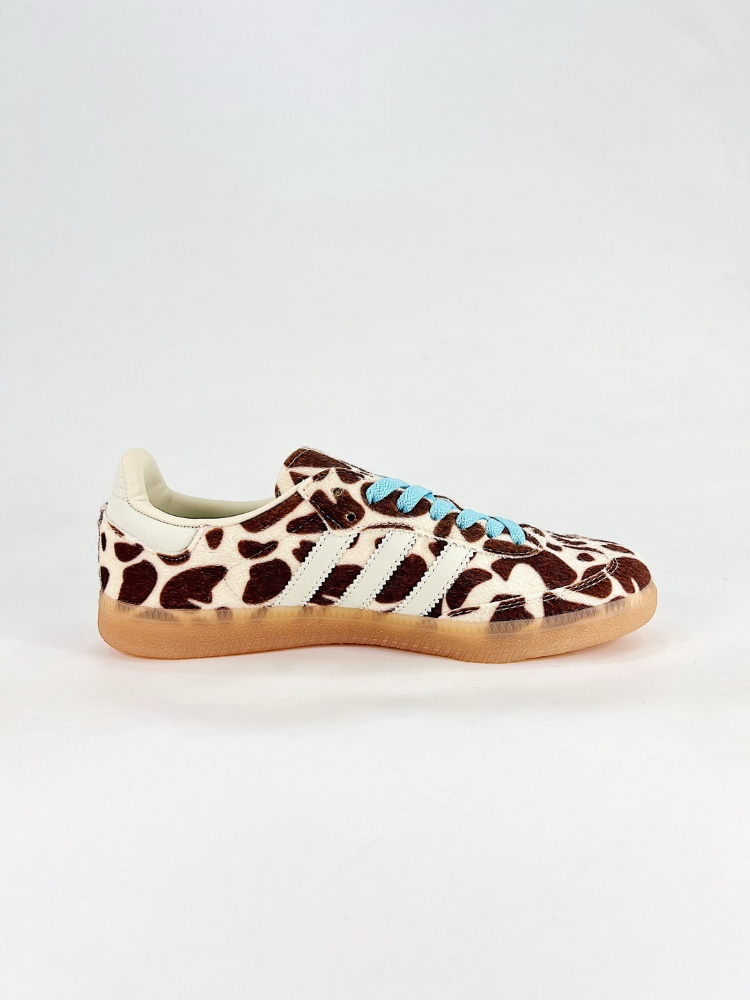 Adidas Samba Low Top Casual Sneakers Unisex Giraffe Print Pony Hair + White Stripes