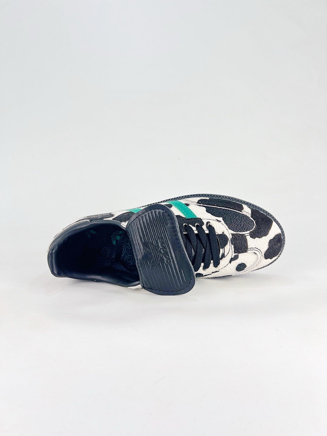 Adidas Samba Low Top Casual Sneakers Unisex Cow Print Pony Hair + Green Stripes