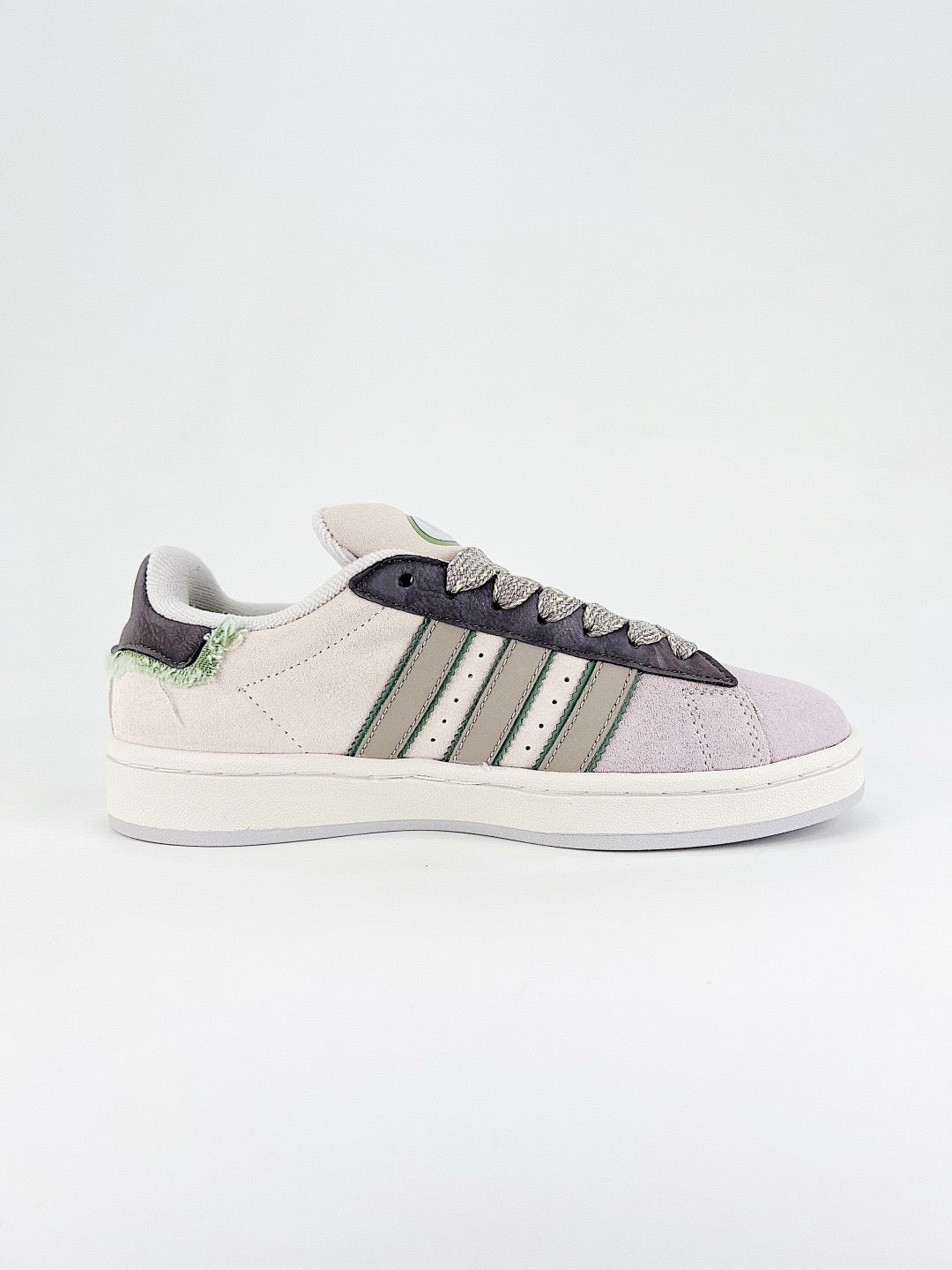 Adidas Campus 00s Unisex Sneakers Lavender Beige Suede Green Grey Stripes White Sole