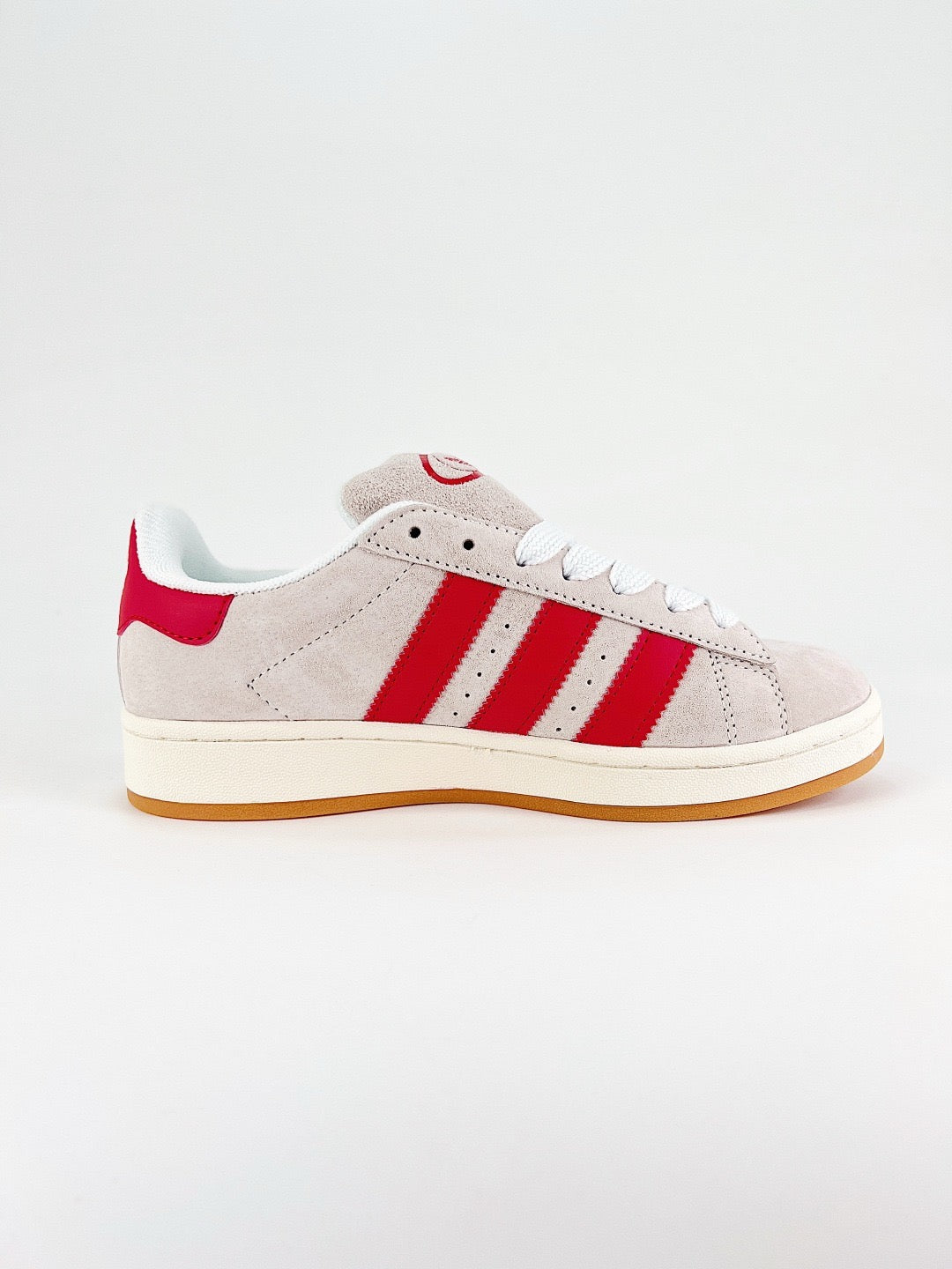 Adidas Campus 00s Sneaker Light Grey Red Stripes Gum Sole Unisex