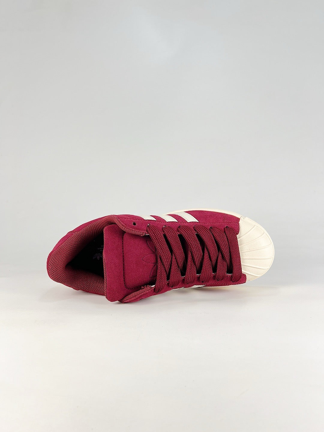Adidas Superstar Burgundy Suede Off White Stripes Sneakers Unisex