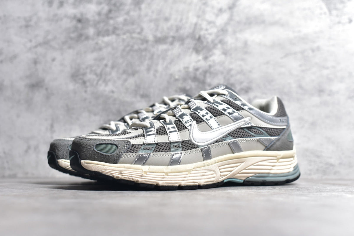Nike P-6000 Sneakers Retro Metallic Silver Casual Running Shoes Unisex Grey Silver / Sage