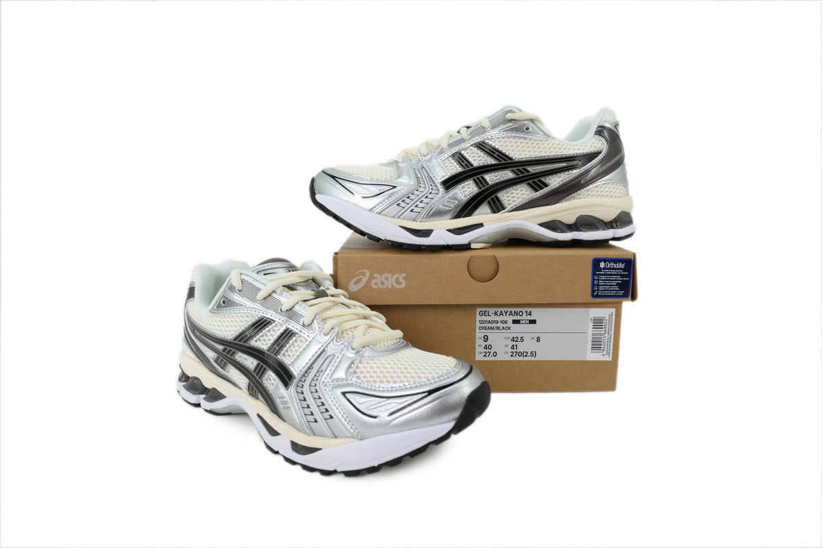 ASICS GEL-KAYANO 14 Unisex Retro Running Shoes White/Silver