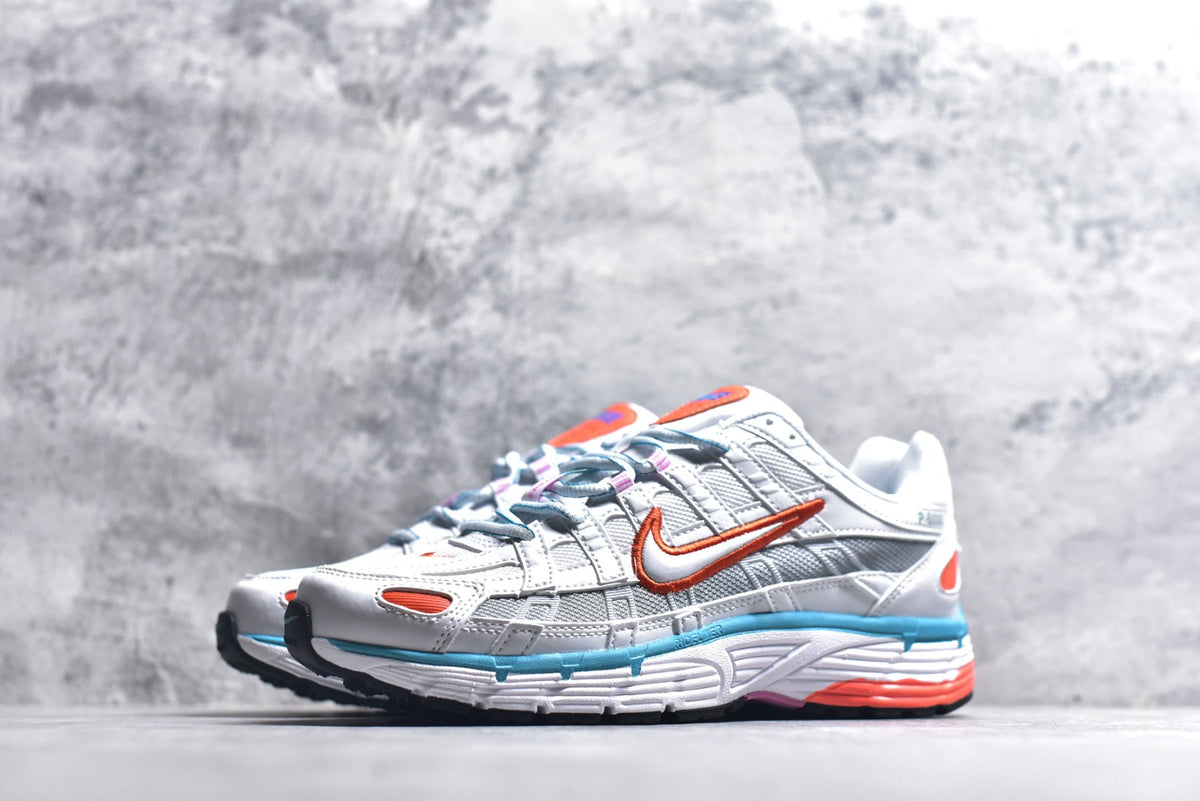 Nike P-6000 Sneakers Retro Metallic Silver Casual Running Shoes Unisex White Multi-Color