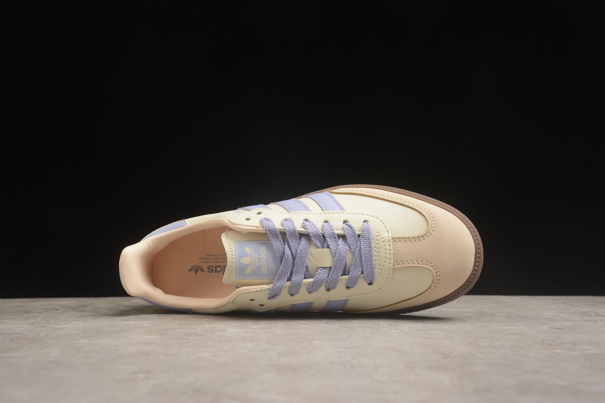 adidas Samba OG Unisex Retro Sneakers Cream Cream White/Violet Tone