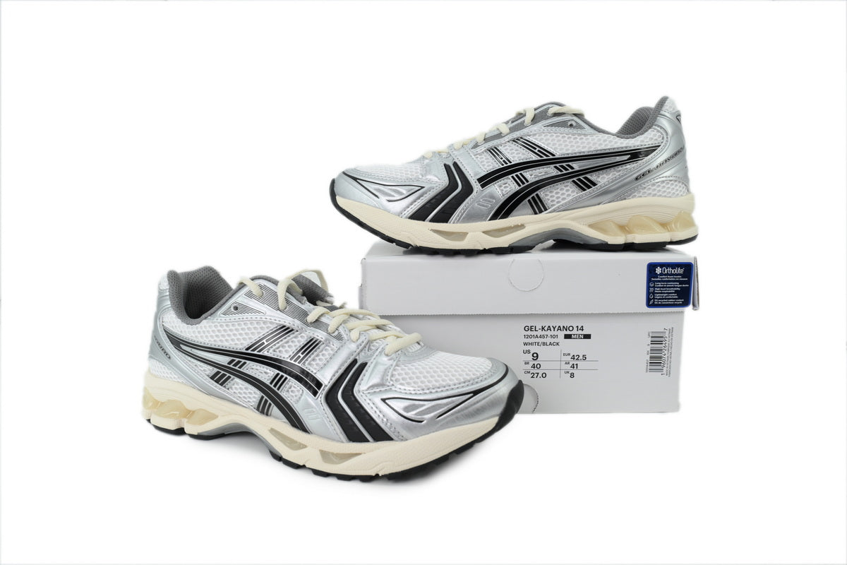 ASICS GEL-KAYANO 14 Unisex Retro Running Shoes Silver Grey&Black