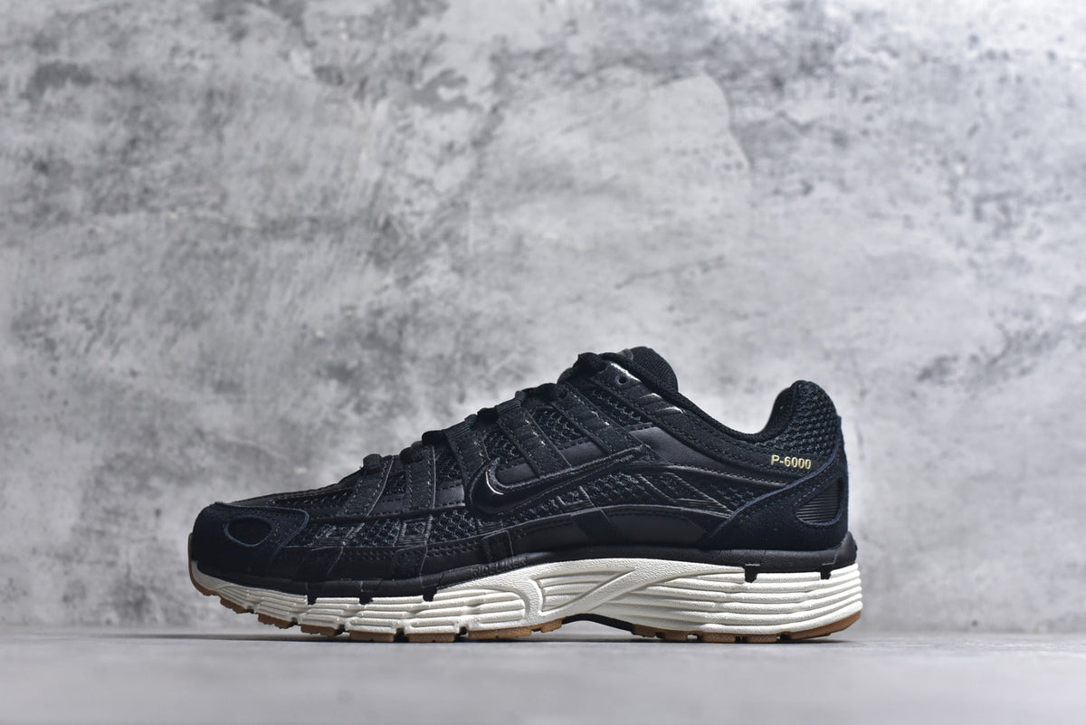 Nike P-6000 Sneakers Retro Metallic Silver Casual Running Shoes Unisex Black Gold