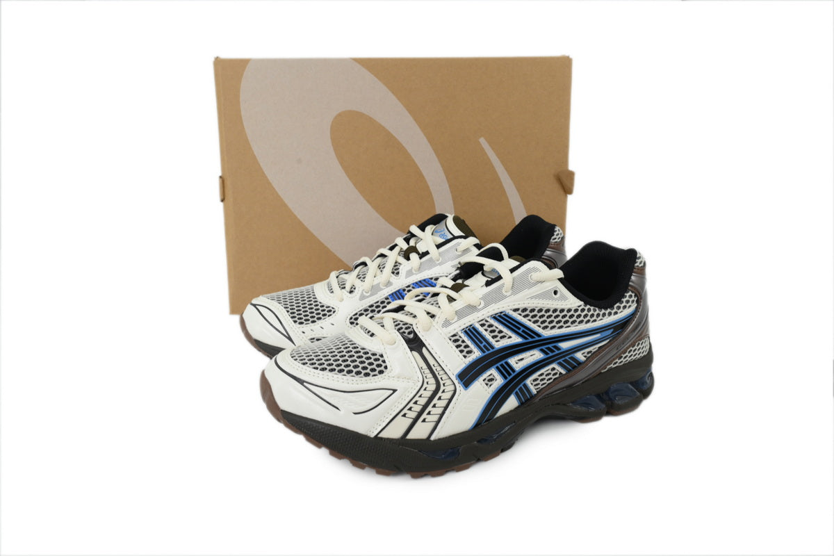 ASICS GEL-KAYANO 14 Unisex Retro Running Shoes White Blue Dark Brown