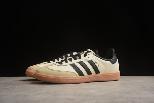 adidas Samba OG Unisex Retro Sneakers Cream White Leather Black Stripes
