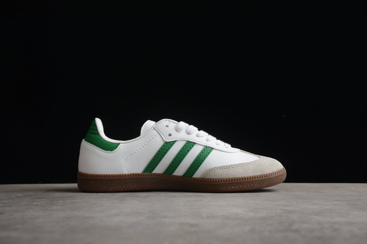 adidas Samba OG Low Top Sneakers Leather Suede Retro Gum Sole Casual Shoes Unisex white/green
