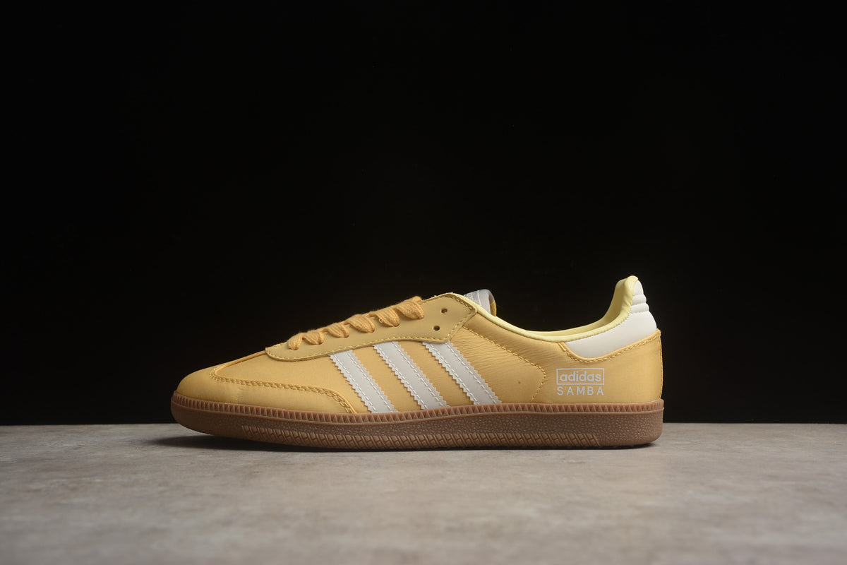 adidas Samba OG Unisex Retro Sneakers Mustard Yellow Nylon Upper