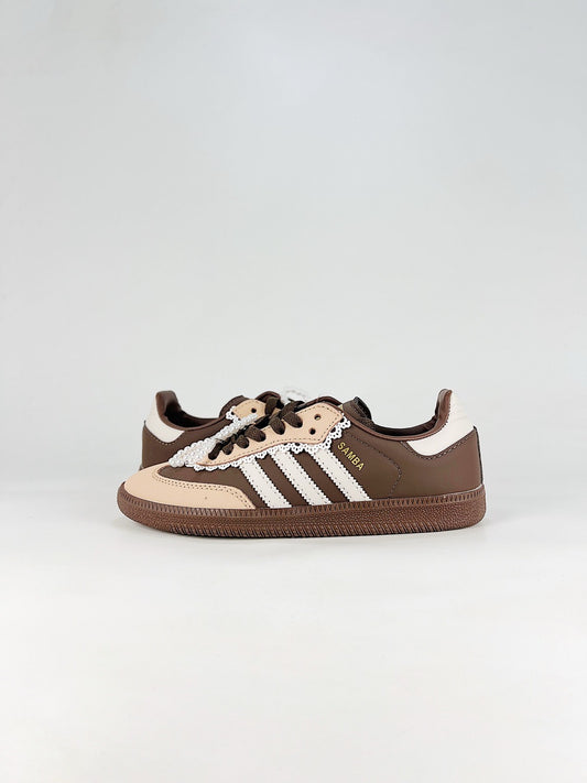 adidas Samba OG Unisex Retro Sneakers Brown and beige color block