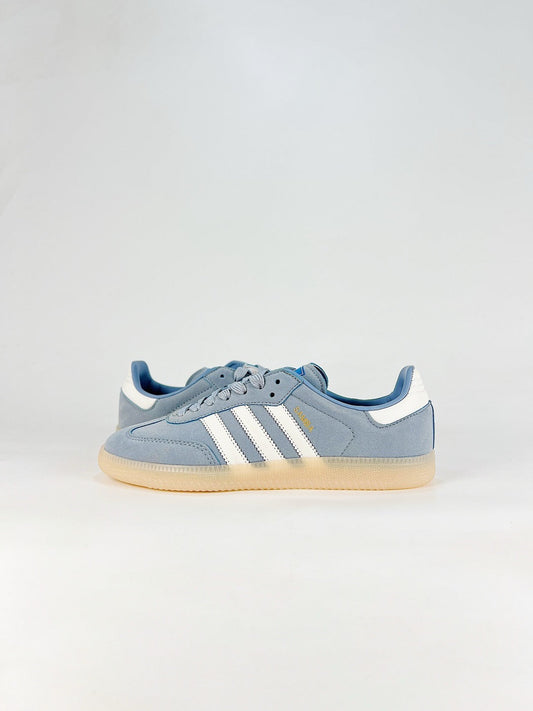 Adidas Samba Classic  Leather Sneakers Vintage Streetwear Shoes Light blue suede solid color