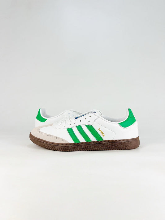 Adidas Samba Classic  Leather Sneakers Vintage Streetwear Shoes White and green color block