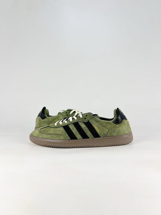 Adidas Samba Classic  Leather Sneakers Vintage Streetwear Shoes Olive green suede solid color