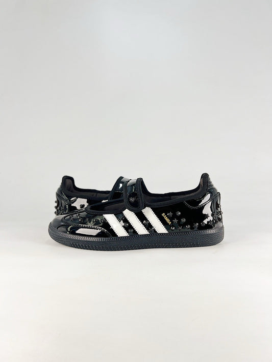 Adidas Samba Classic  Leather Sneakers Vintage Streetwear Shoes Gloss black studded velcro style