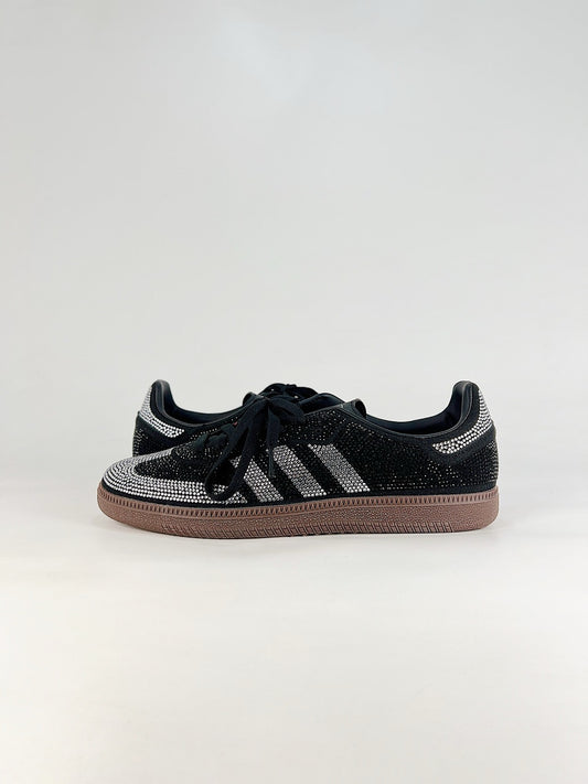 Adidas Samba Classic  Leather Sneakers Vintage Streetwear Shoes Black lace upper with off-white stripes