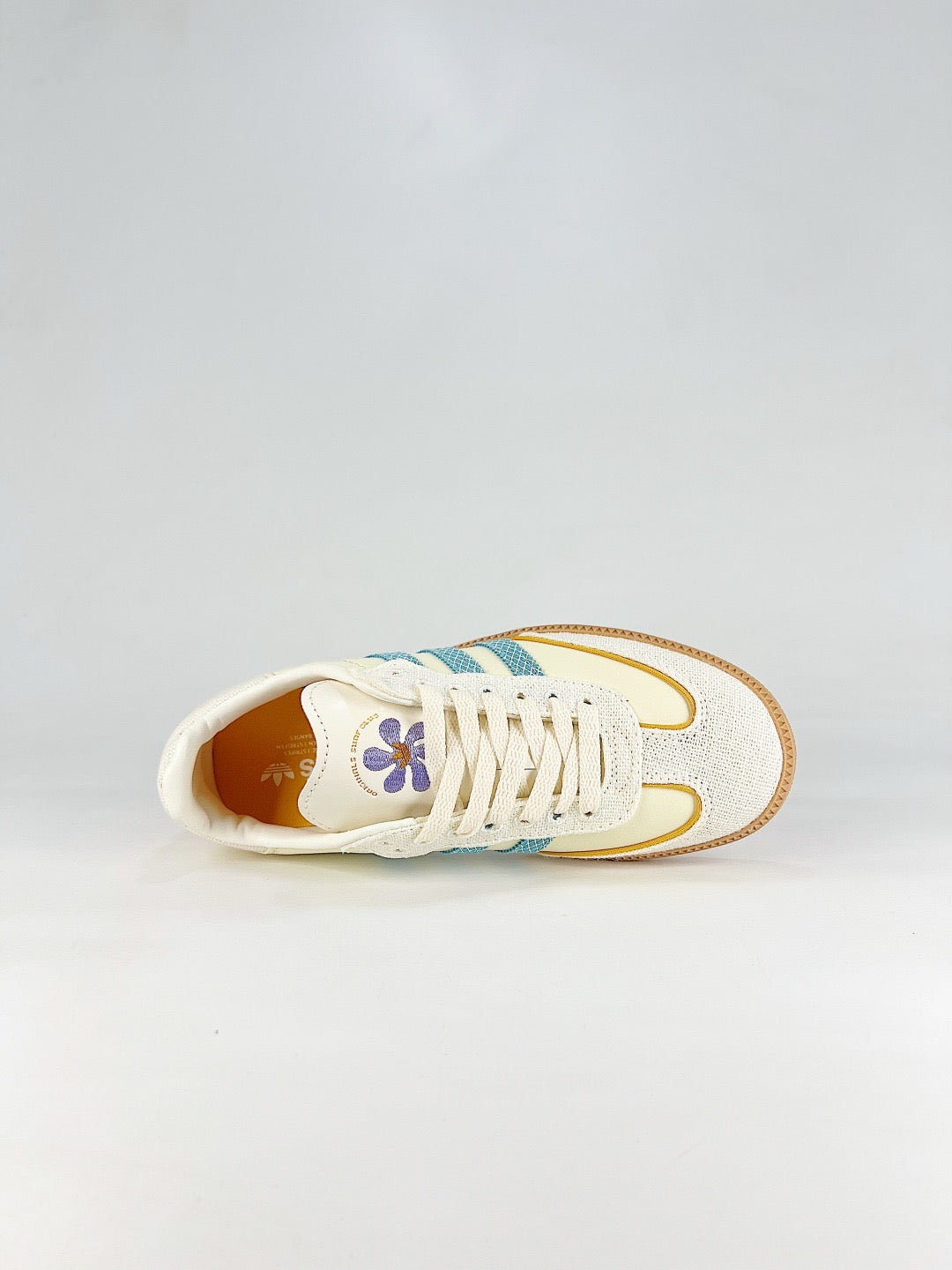 Adidas Samba Sneakers Men Women Cream White Woven Stripe Casual Shoes