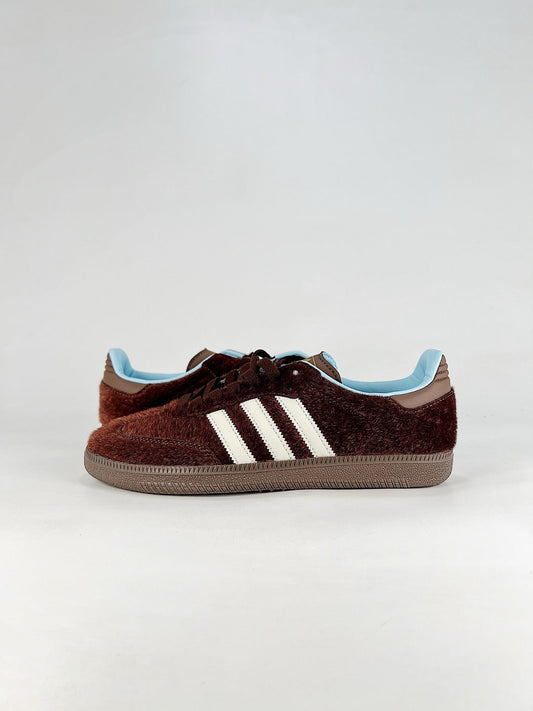 adidas Samba OG Brown Pony Hair Sneakers, Retro Unisex Casual Shoes