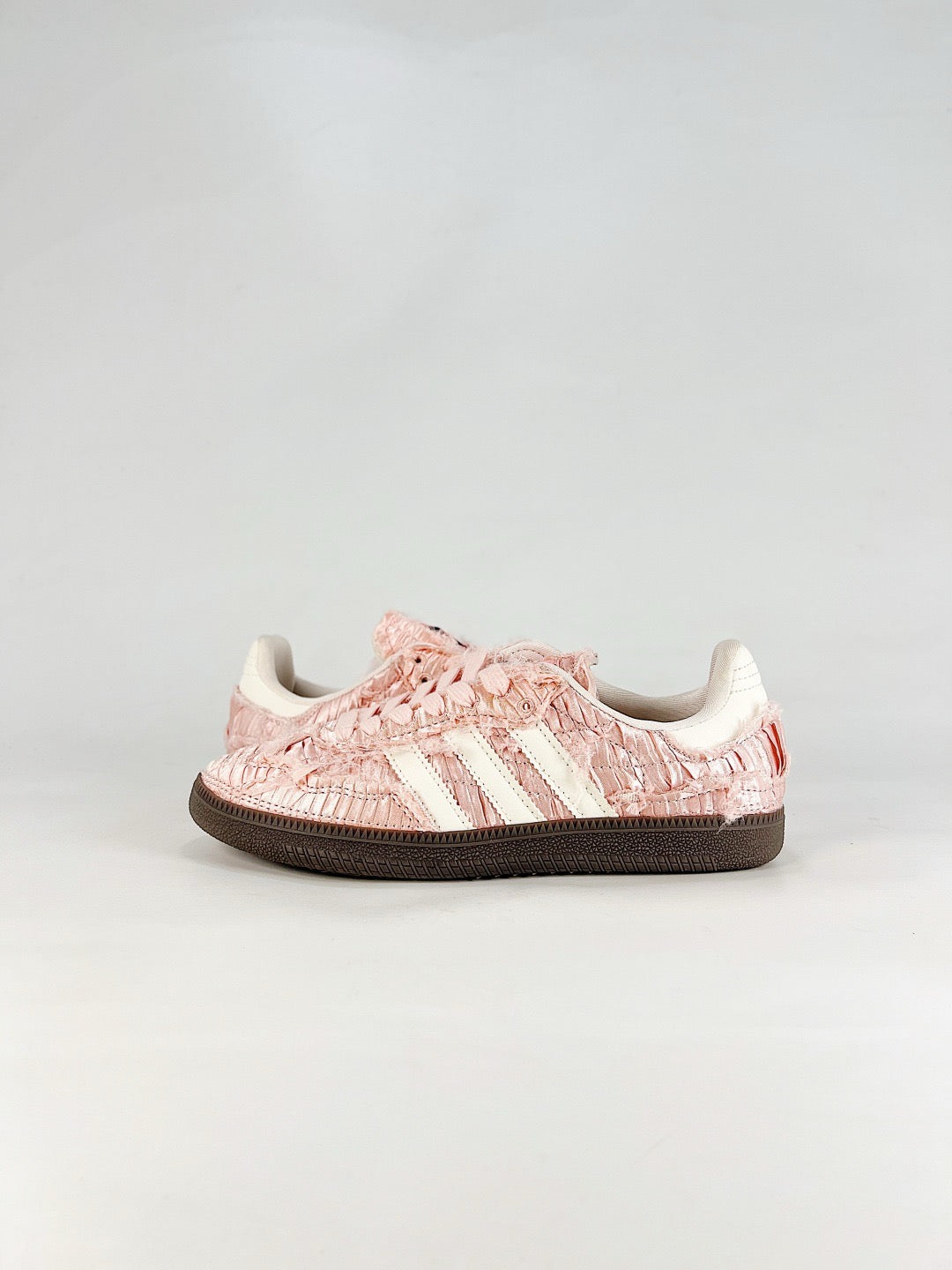 adidas Samba OG Pink Frayed Fabric Sneakers, Unisex Retro Casual Shoes