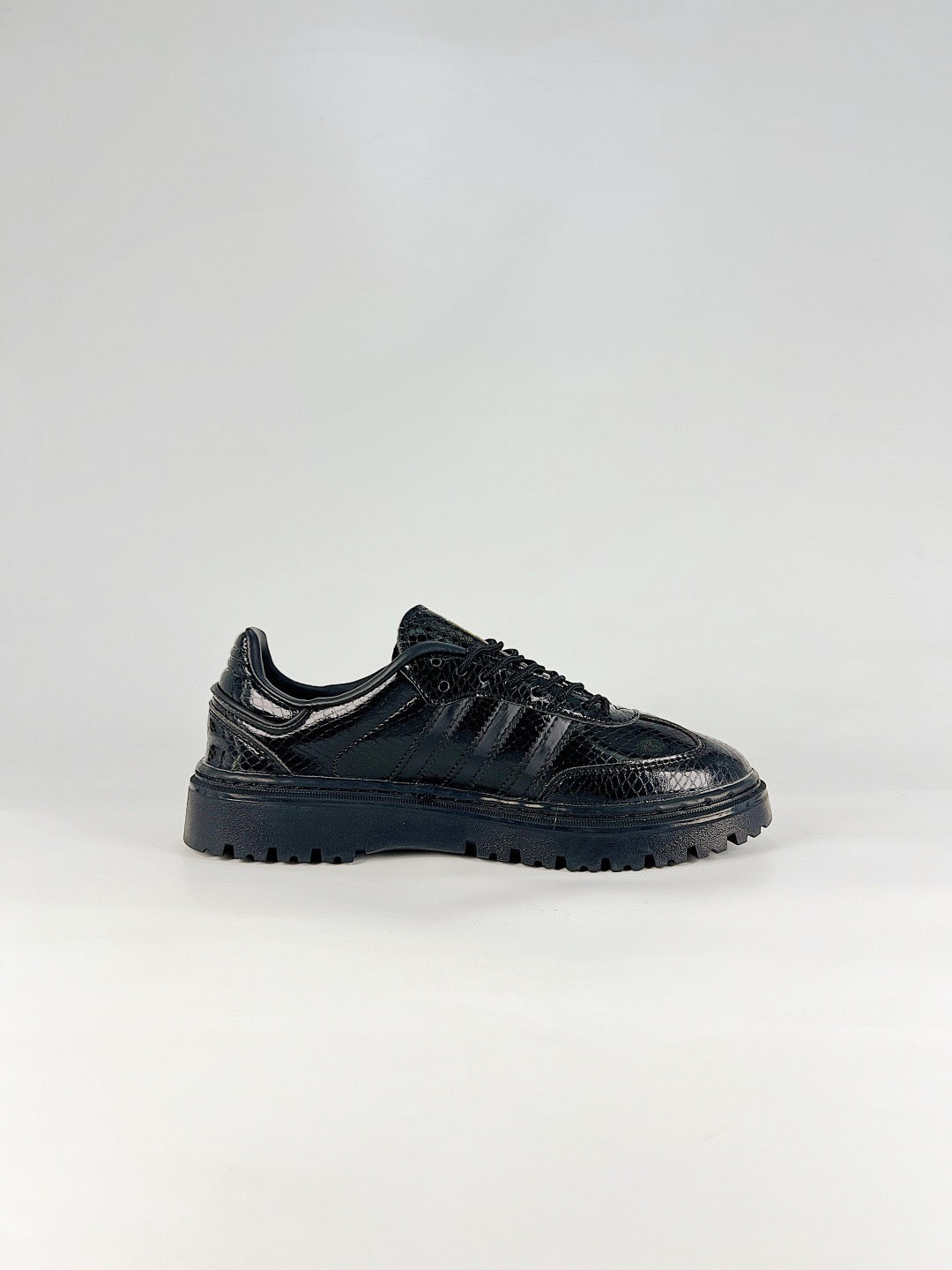 adidas Samba Platform Black Croc Patent Sneakers, Unisex Retro Thick Sole Shoes
