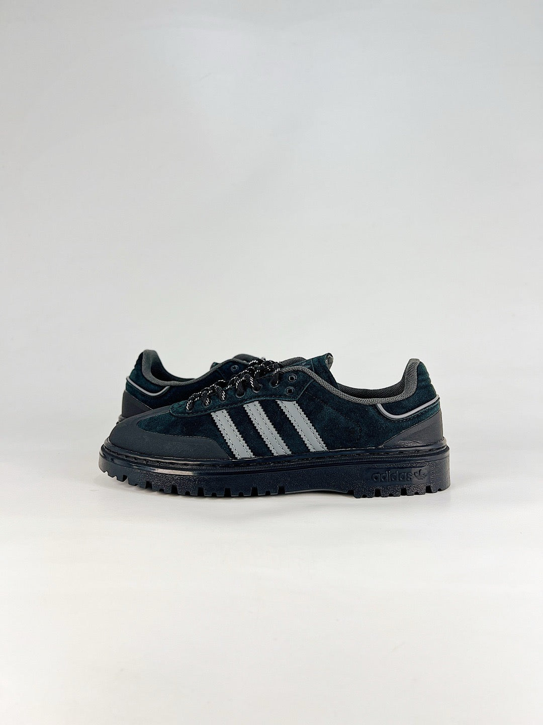 adidas Samba Platform Dark Teal Suede Sneakers, Unisex Retro Thick Sole Shoes