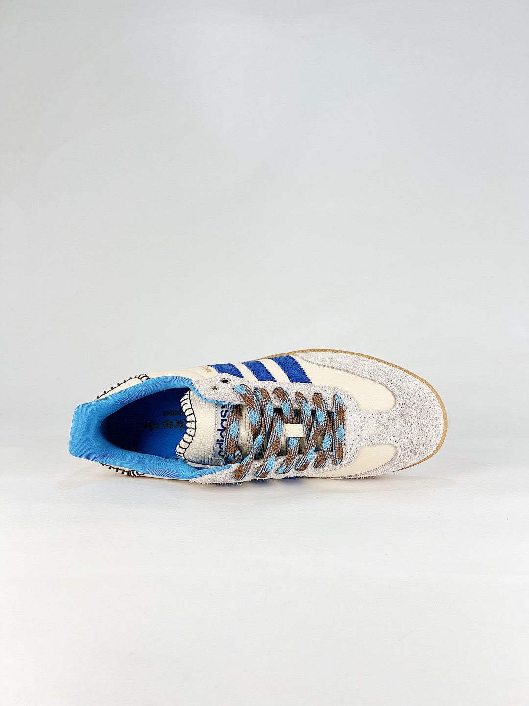 adidas Samba OG Wales Bonner Cream Blue Sneakers, Unisex Retro Casual Shoes