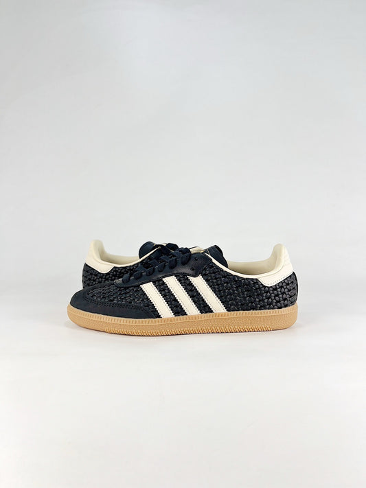 adidas Samba OG Black Woven Sneakers, Unisex Retro Casual Shoes
