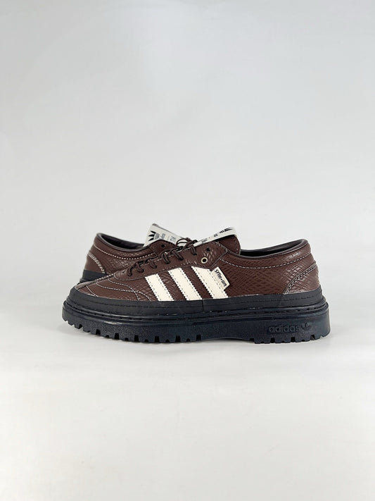 adidas Samba Platform Brown Croc Sneakers, Unisex Retro Casual Shoes