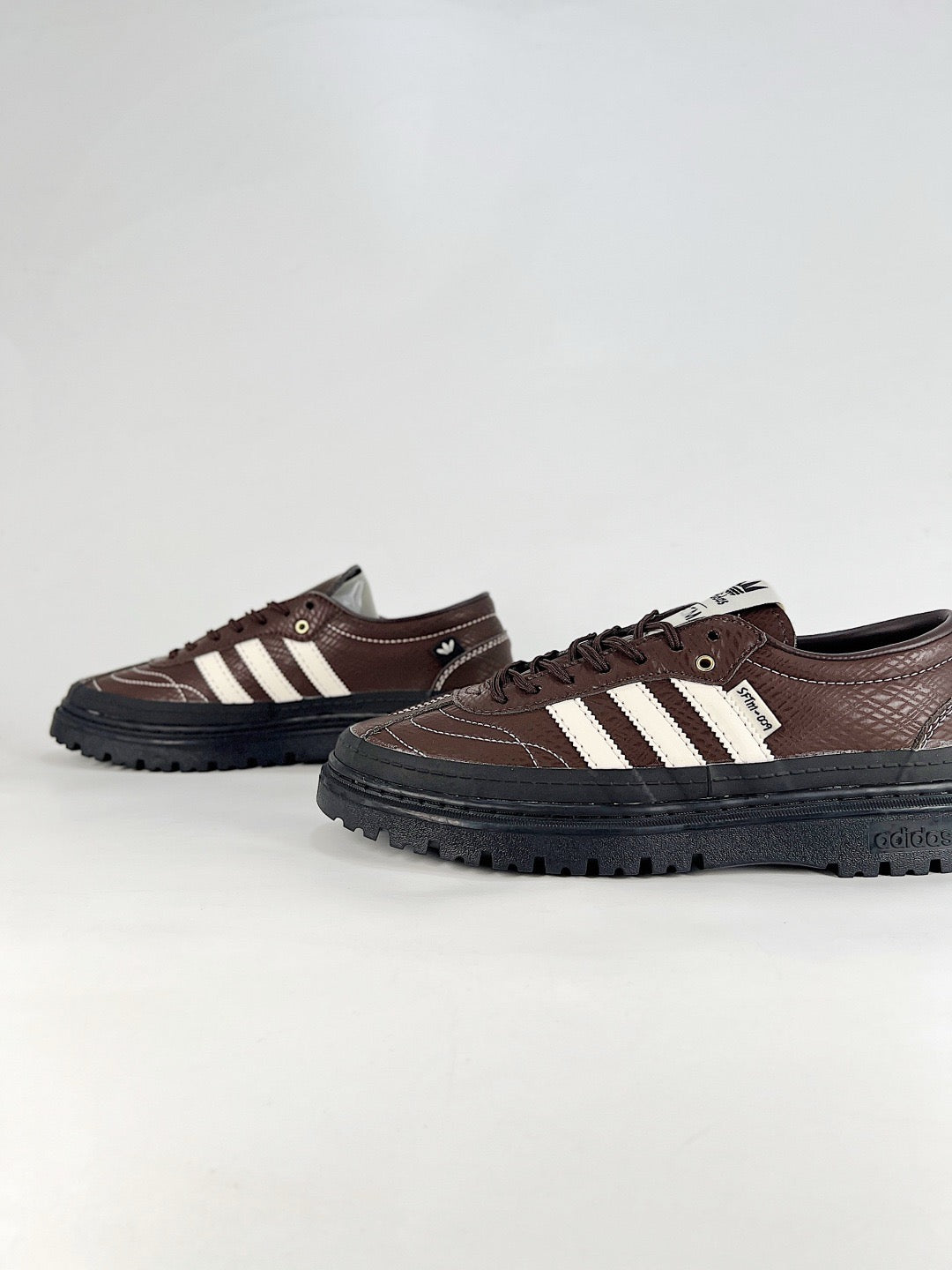 adidas Samba Platform Brown Croc Sneakers, Unisex Retro Casual Shoes