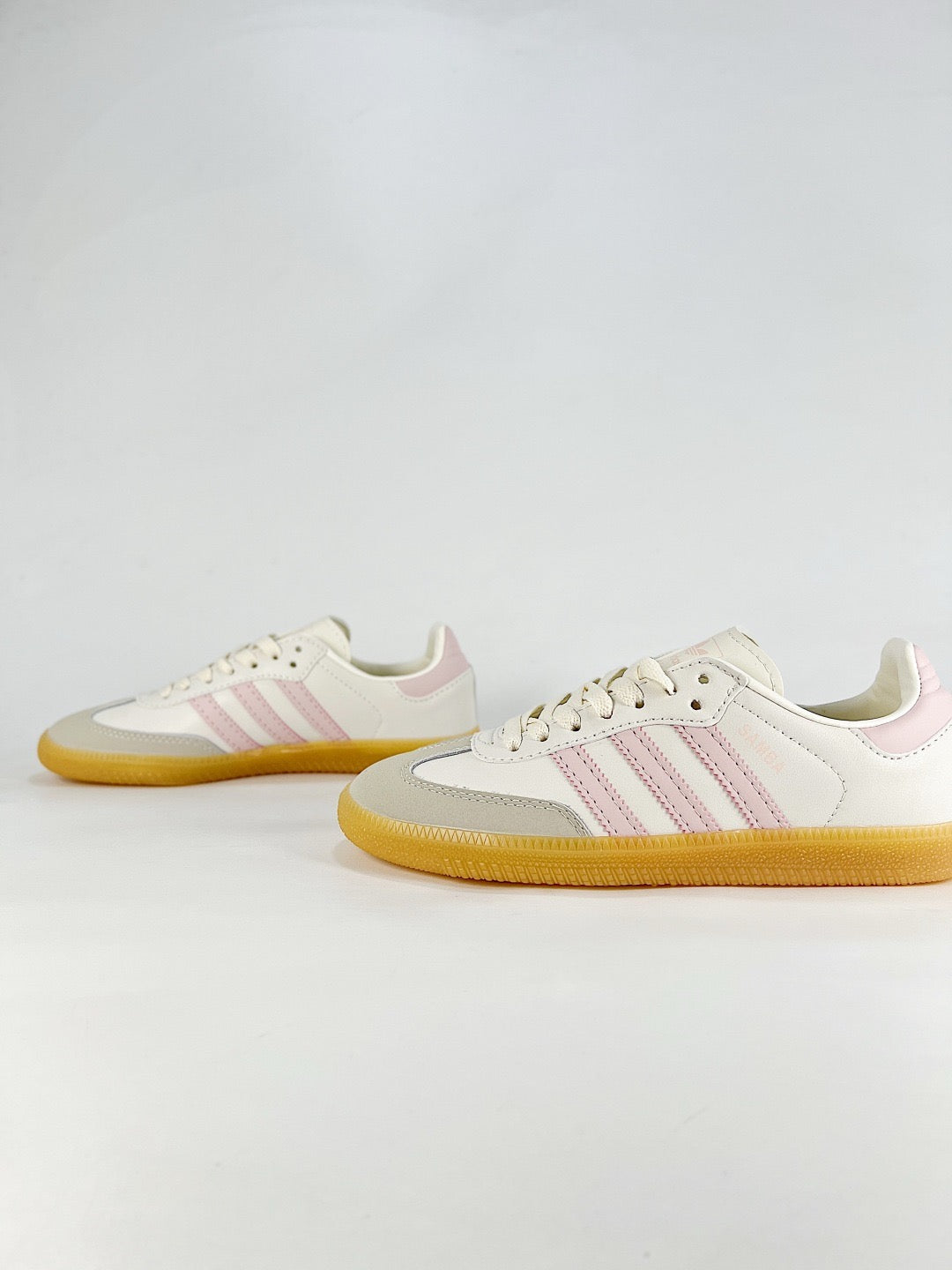 adidas Samba OG Cream Light Pink Sneakers, Unisex Retro Casual Shoes