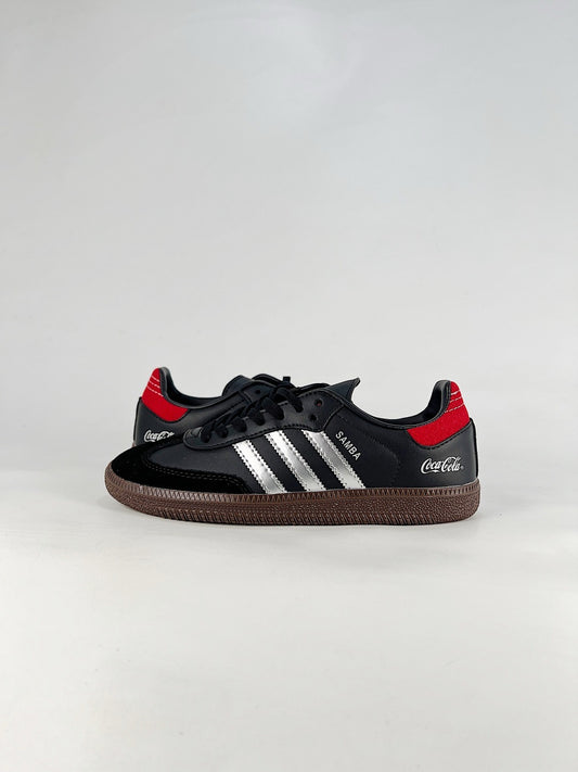adidas Samba OG x Coca-Cola Black Silver Sneakers, Unisex Retro Casual Shoes