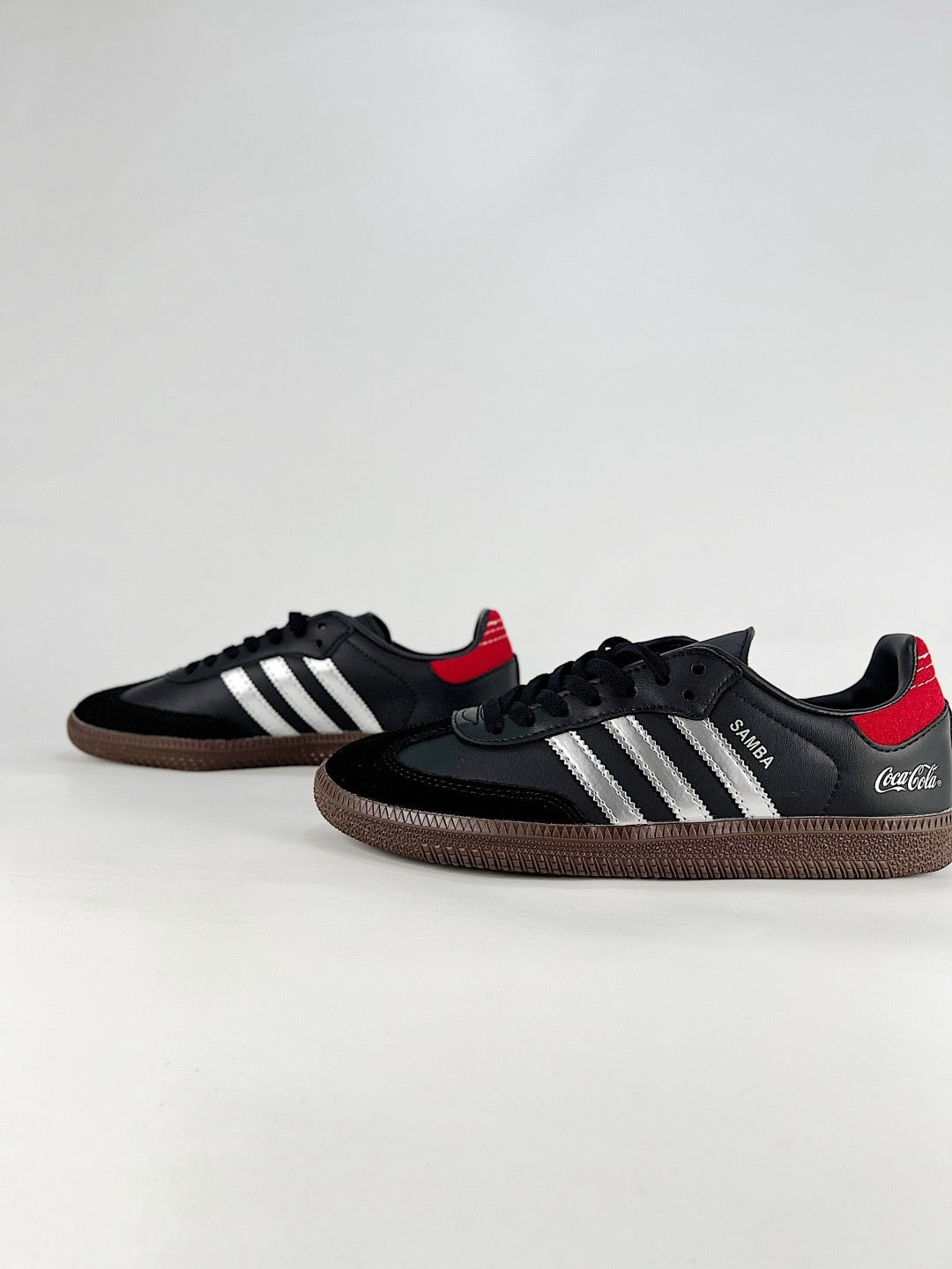 adidas Samba OG x Coca-Cola Black Silver Sneakers, Unisex Retro Casual Shoes