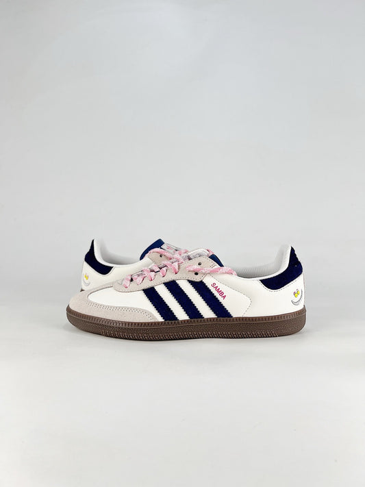adidas Samba OG Off White Navy Sneakers, Unisex Retro Casual Shoes