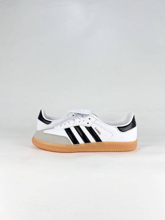 adidas Samba OG White Black Fold Tongue Sneakers, Unisex Retro Casual Shoes