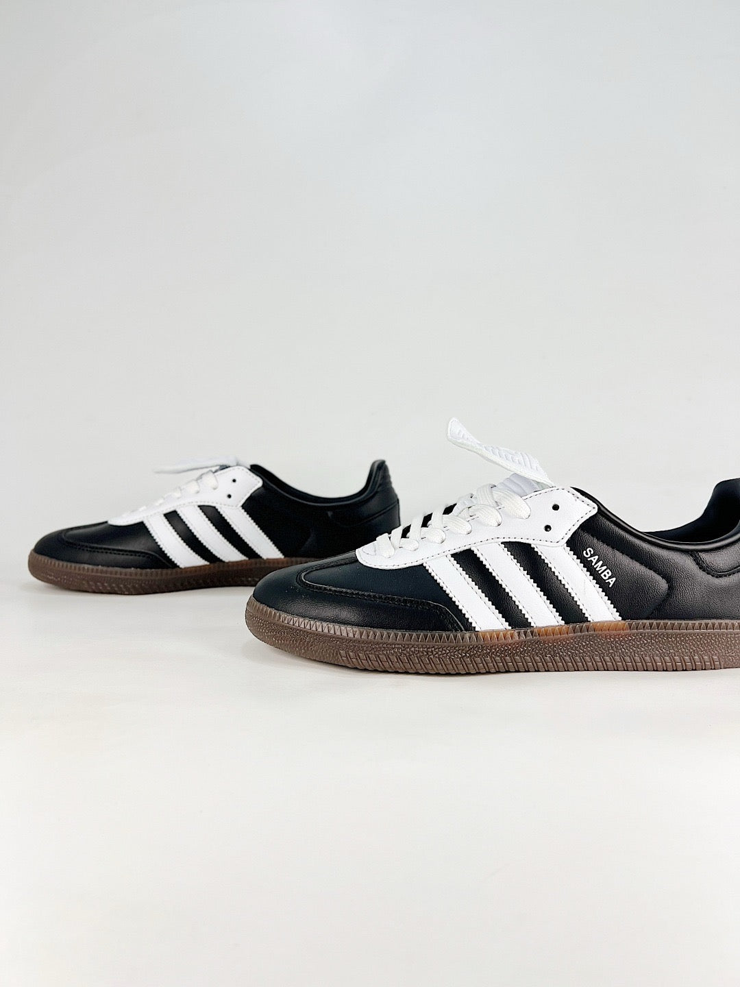 adidas Samba OG Black White Fold Tongue Sneakers, Unisex Retro Casual Shoes